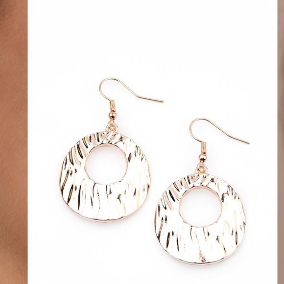 Warped Rose Gold Earrings - Picture 2 of 2